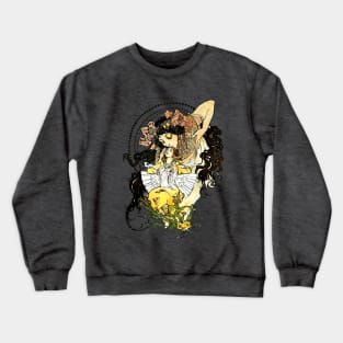 Alphonse Mucha Art Nouveau Vintage Fantasy Fairy Tale Crewneck Sweatshirt